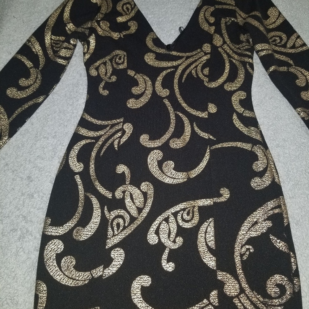 Black and gold dress